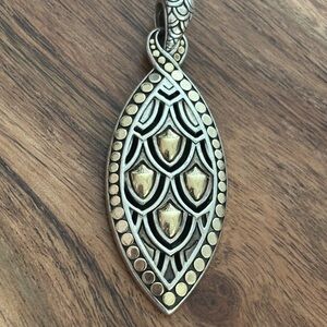 John Hardy Large Elegant dragon  Silver and 18k Gold Naga Pendant